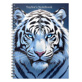 Blue eyed White Tiger Personalized ノートブック