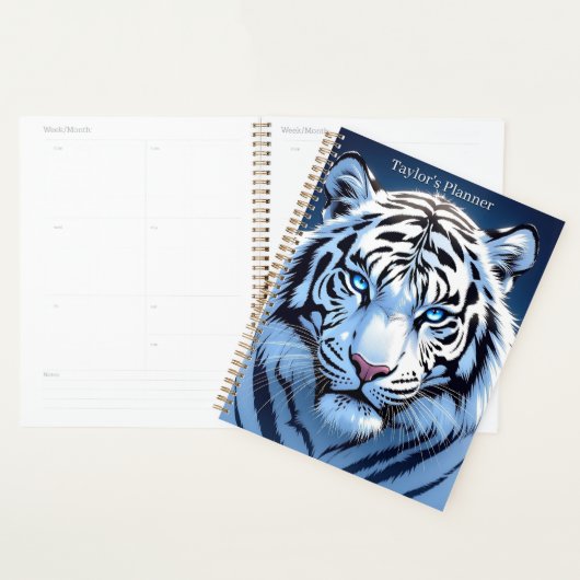Blue eyed White Tiger Personalized プランナー手帳 (ディスプレー)