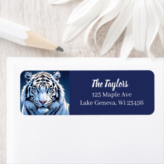 Blue eyed White Tiger Personalized ラベル (インサイチュ)