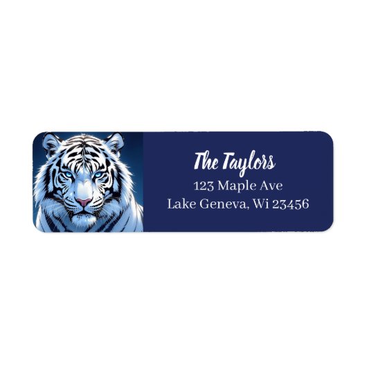 Blue eyed White Tiger Personalized ラベル (正面)