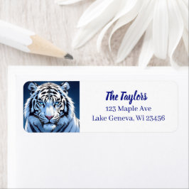 Blue eyed White Tiger Personalized ラベル