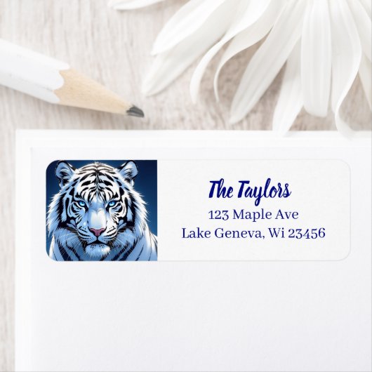 Blue eyed White Tiger Personalized ラベル (インサイチュ)