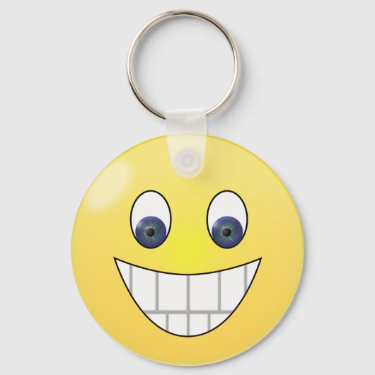 Blue eyes smile face キーホルダー (正面)