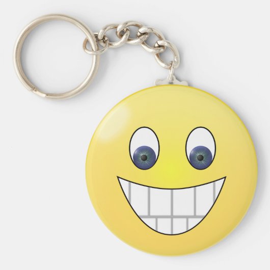Blue eyes smile face キーホルダー (正面)