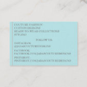 Blue Fabricデザイナーのファッションオートクチュール名刺 名刺 (裏面)