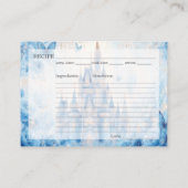 Blue Fairytale Castle Bridal Shower Recipe Request エンクロージャーカード (裏面)
