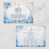 Blue Fairytale Castle Bridal Shower Recipe Request エンクロージャーカード (正面/裏面)