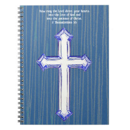 Blue Faith Cross Bible Verse Journal ノートブック