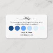 Blue Fall Wedding Attire Dress Code Palette QR Cod エンクロージャーカード (正面)