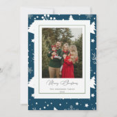 Blue Family Photo Christmas Card シーズンカード (正面)