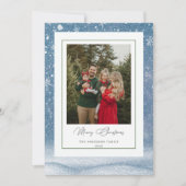 Blue Family Photo Christmas Card シーズンカード (正面)