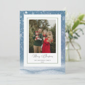 Blue Family Photo Christmas Card シーズンカード (スタンド正面)