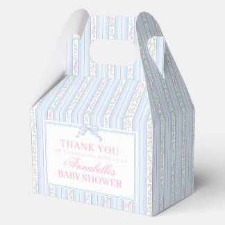 Blue Fancy Floral Baby Shower Gable Favor フェイバーボックス