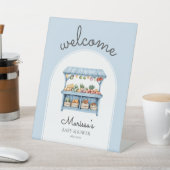 Blue Farmers Market Baby Shower Welcome 台座サイン (インサイチュ)