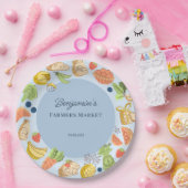 Blue Farmers Market Farm Fresh Birthday ペーパープレート (パーティー)