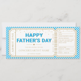 Blue Father's Day Concert Ticket Gift Voucher Card 招待状