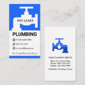 Blue Faucet Plumbing Motif 名刺 (正面/裏面)