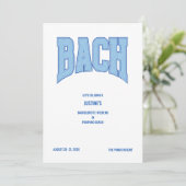 Blue Faux Glitter BACH Bachelorette Party  招待状 (スタンド正面)