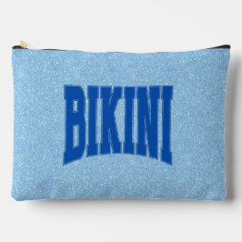 Blue Faux Glitter + Navy BIKINI アクセサリーポーチ