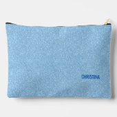 Blue Faux Glitter + Navy BIKINI アクセサリーポーチ (裏面)