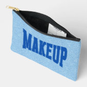 Blue Faux Glitter + Navy MAKEUP アクセサリーポーチ (見開き)
