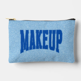 Blue Faux Glitter + Navy MAKEUP アクセサリーポーチ