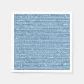 Blue Faux Linen Fabric Elegant  スタンダードカクテルナプキン (正面)
