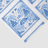 Blue faux porcelain Chinoiserie Willow Tile 薄葉紙 (詳細)