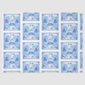 Blue faux porcelain Chinoiserie Willow Tile 薄葉紙 (正面)