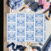 Blue faux porcelain Chinoiserie Willow Tile 薄葉紙