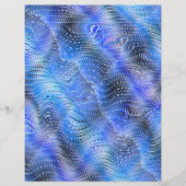Blue Faux Snakeskin Scrapbook Paper 2-Sided Page (正面)