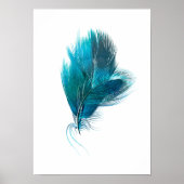 Blue feather watercolor poster ポスター (正面)