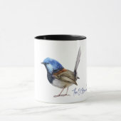 Blue Finch Bird customisable  マグカップ (中央)