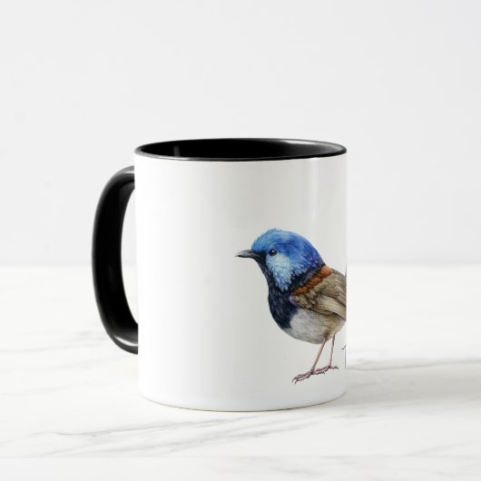 Blue Finch Bird customisable  マグカップ (正面左)