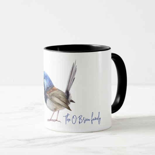 Blue Finch Bird customisable マグカップ (正面右)