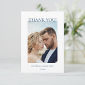 Blue Fine Art Flowers Wedding Thank You Card サンキューカード (スタンド正面)
