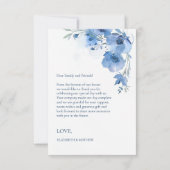 Blue Fine Art Flowers Wedding Thank You Card サンキューカード (裏面)