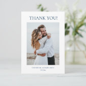 Blue Fine Art Flowers Wedding Thank You Card サンキューカード (スタンド正面)