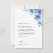 Blue Fine Art Flowers Wedding Thank You Card サンキューカード (裏面)