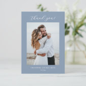 Blue Fine Art Flowers Wedding Thank You Card サンキューカード (スタンド正面)