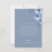 Blue Fine Art Flowers Wedding Thank You Card サンキューカード (裏面)