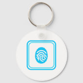 Blue Fingerprint Biometric Security キーホルダー (正面)