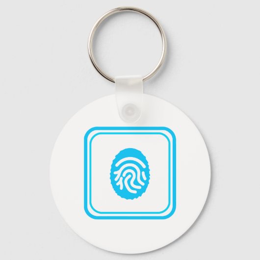 Blue Fingerprint Biometric Security キーホルダー (正面)