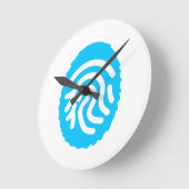 Blue Fingerprint Biometric Security ラウンド壁時計 (傾斜)