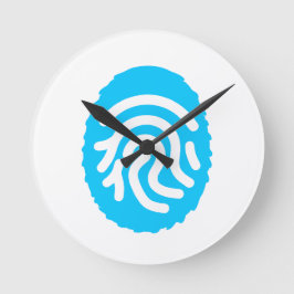 Blue Fingerprint Biometric Security ラウンド壁時計