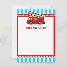 Blue Fire Engine Thank You Notes サンキューカード