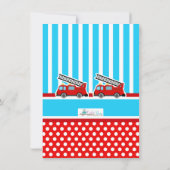 Blue Fire Engine Thank You Notes サンキューカード (裏面)