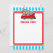 Blue Fire Engine Thank You Notes サンキューカード (正面)
