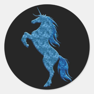 Blue Fire Unicornスタンプ ラウンドシール