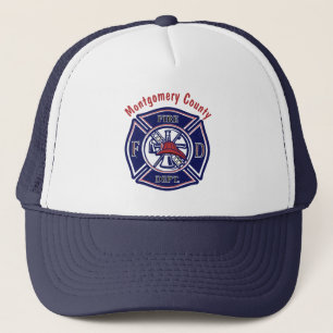 Blue Firefighter Badge Logo Personalized   キャップ